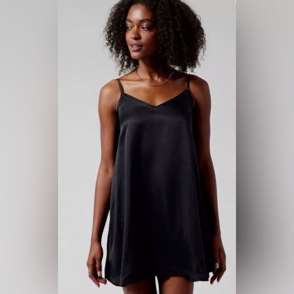 NWT Athleta Calm Cool Slip Dress. Black. Multiple sizes